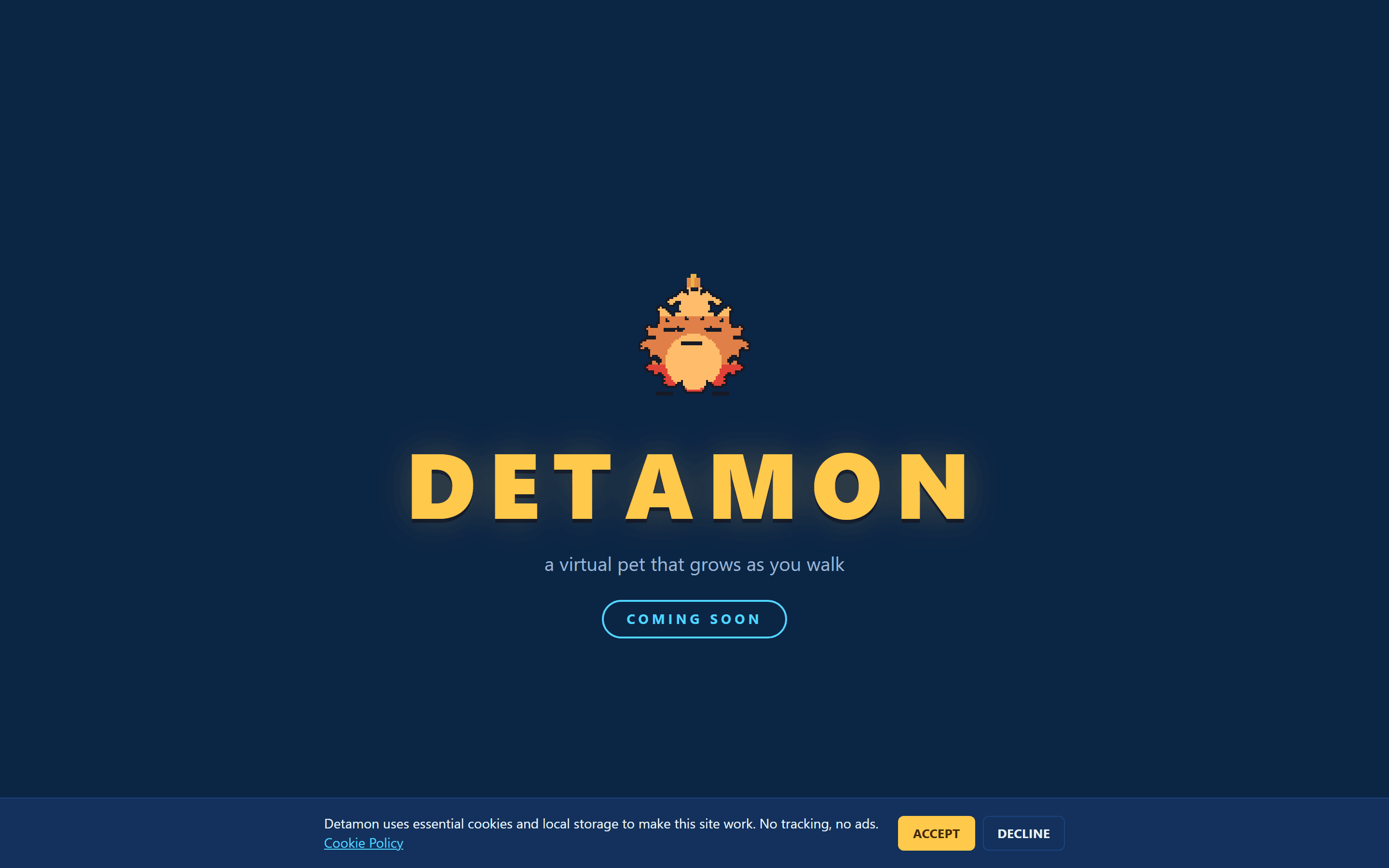 Detamon coming soon page